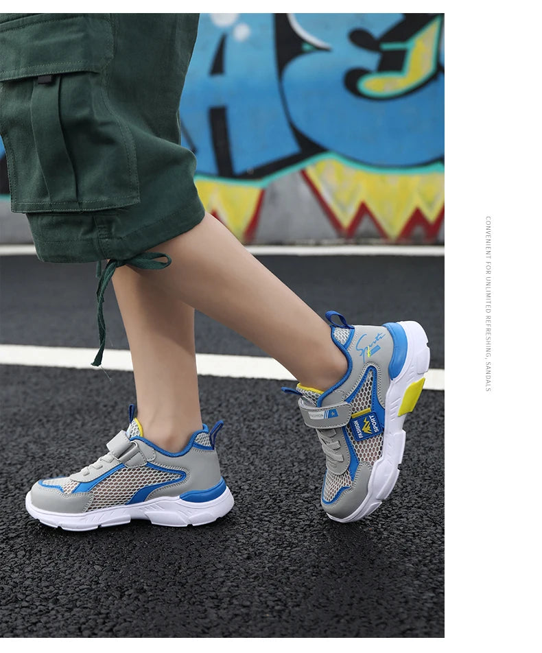 Single Net Children's Shoes Boys Sneakers Summer Breathable Non-slip Surface Girls Casual Tennis Sports Running Outdoor Shoes
