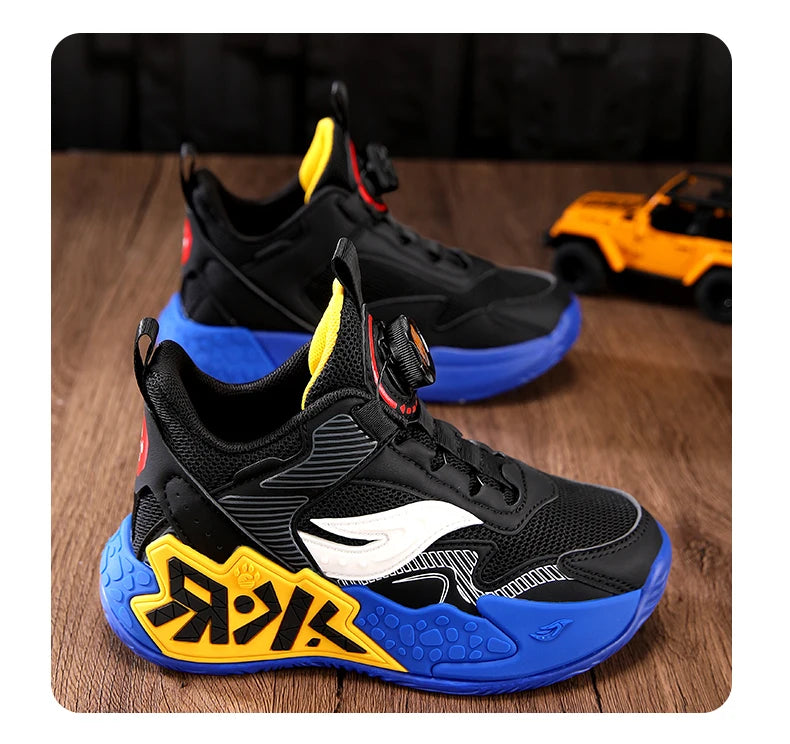 High Quality Children's Sneakers Boys Basketball Shoes Breathable Running Sports Shoes Outdoor Non-slip Kids Basket Trainers
