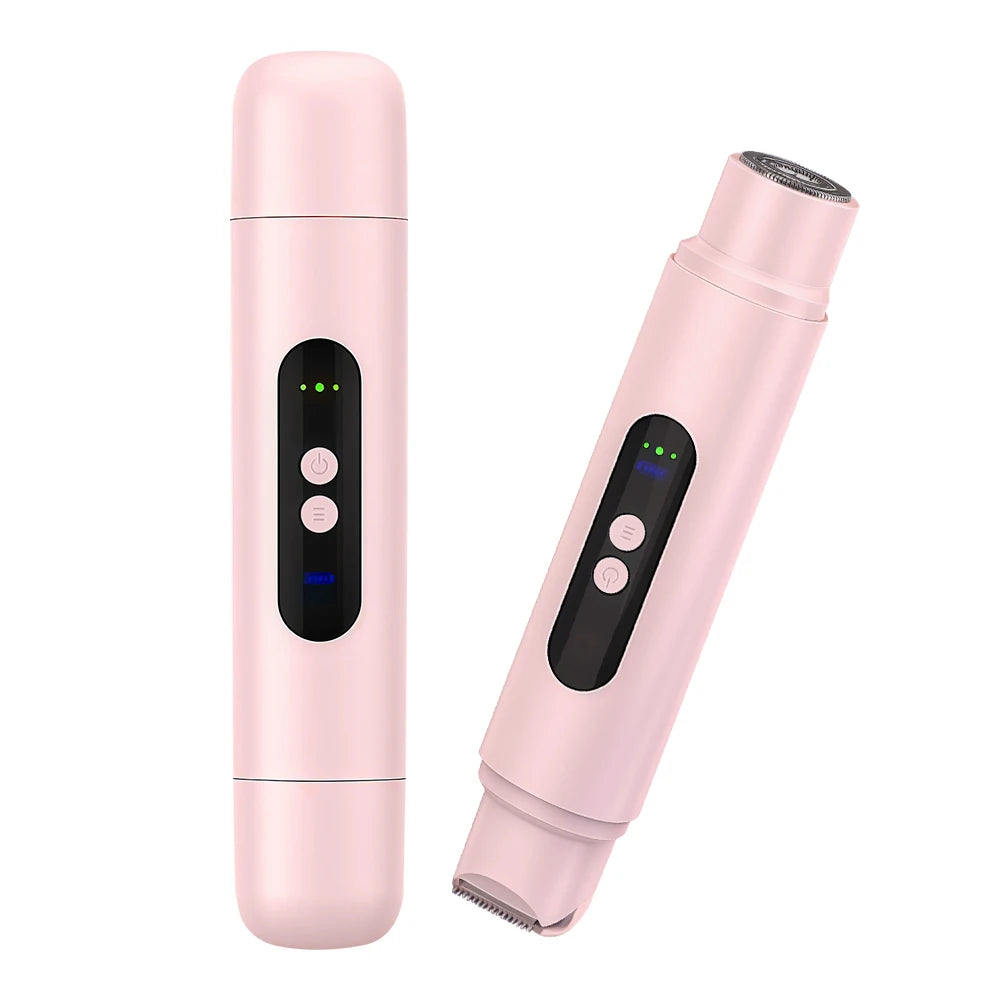Electric Shaver for Women Wet & Dry Hair Razors 2 in 1 Double Head Dual Bikini Hair Trimmer Painless Hair Remover For Body Leg