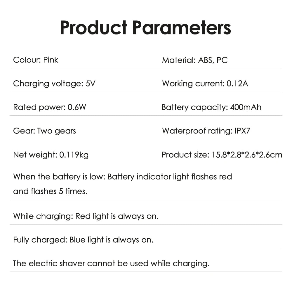 Electric Shaver for Women Wet & Dry Hair Razors 2 in 1 Double Head Dual Bikini Hair Trimmer Painless Hair Remover For Body Leg