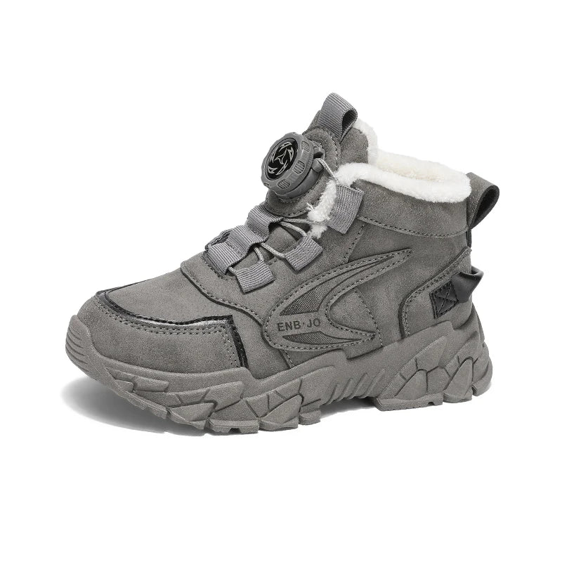 Winter Cotton Sneakers for Kids Warm Plush Ankle Boots Children Casual Hiking Sports Shoes Fashion Cotton Shoes for Boys Girls