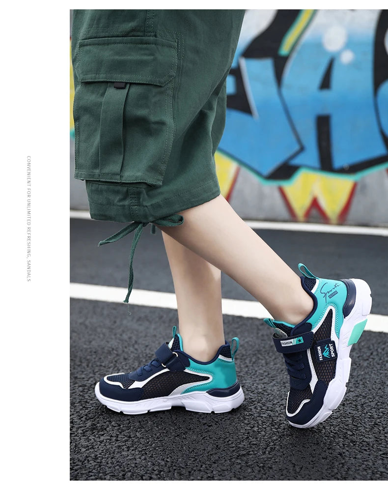 Single Net Children's Shoes Boys Sneakers Summer Breathable Non-slip Surface Girls Casual Tennis Sports Running Outdoor Shoes