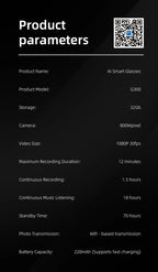 Xiaomi 4k Smart AI Bluetooth Glasses HD 800W pixel Shooting Waterproof Camera Photo Video Voice Call Translation Smart Glasses