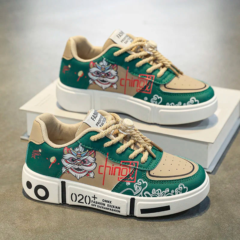 Kids Sneakers Flat Comfortable Leather Casual Lace-up Outdoor Sports Walking Shoes Trendy Original Skate Shoes for Children