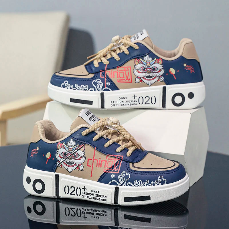 Kids Sneakers Flat Comfortable Leather Casual Lace-up Outdoor Sports Walking Shoes Trendy Original Skate Shoes for Children