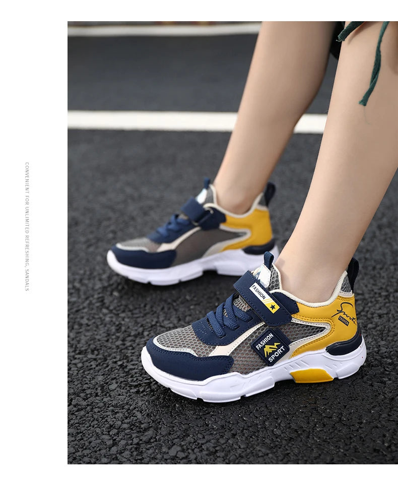 Single Net Children's Shoes Boys Sneakers Summer Breathable Non-slip Surface Girls Casual Tennis Sports Running Outdoor Shoes