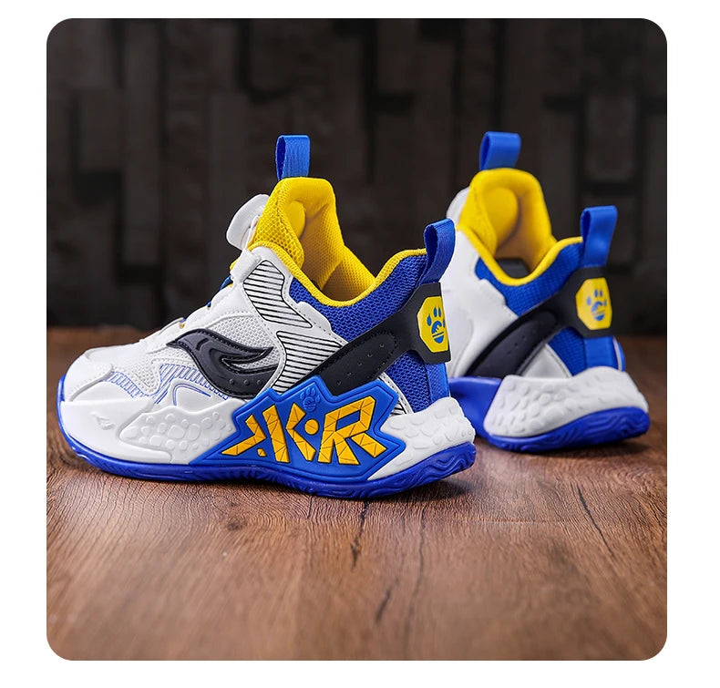 High Quality Children's Sneakers Boys Basketball Shoes Breathable Running Sports Shoes Outdoor Non-slip Kids Basket Trainers