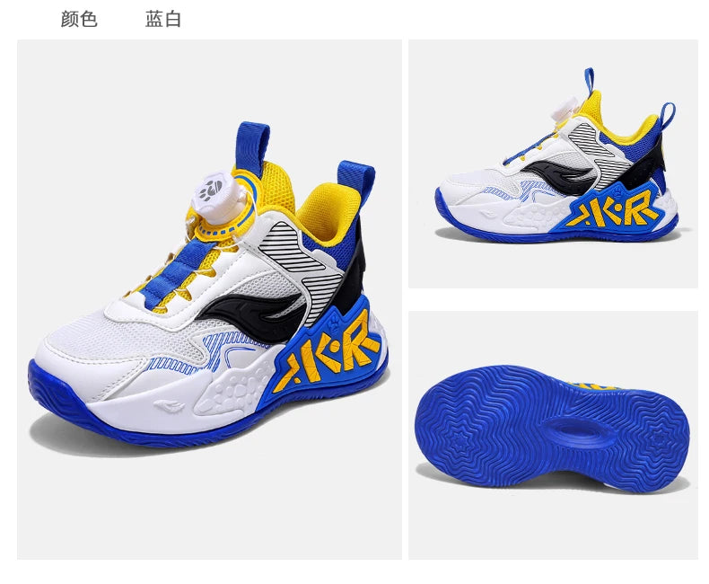 High Quality Children's Sneakers Boys Basketball Shoes Breathable Running Sports Shoes Outdoor Non-slip Kids Basket Trainers