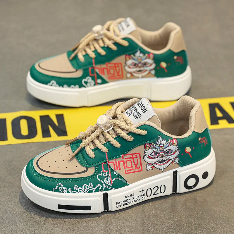 Kids Sneakers Flat Comfortable Leather Casual Lace-up Outdoor Sports Walking Shoes Trendy Original Skate Shoes for Children