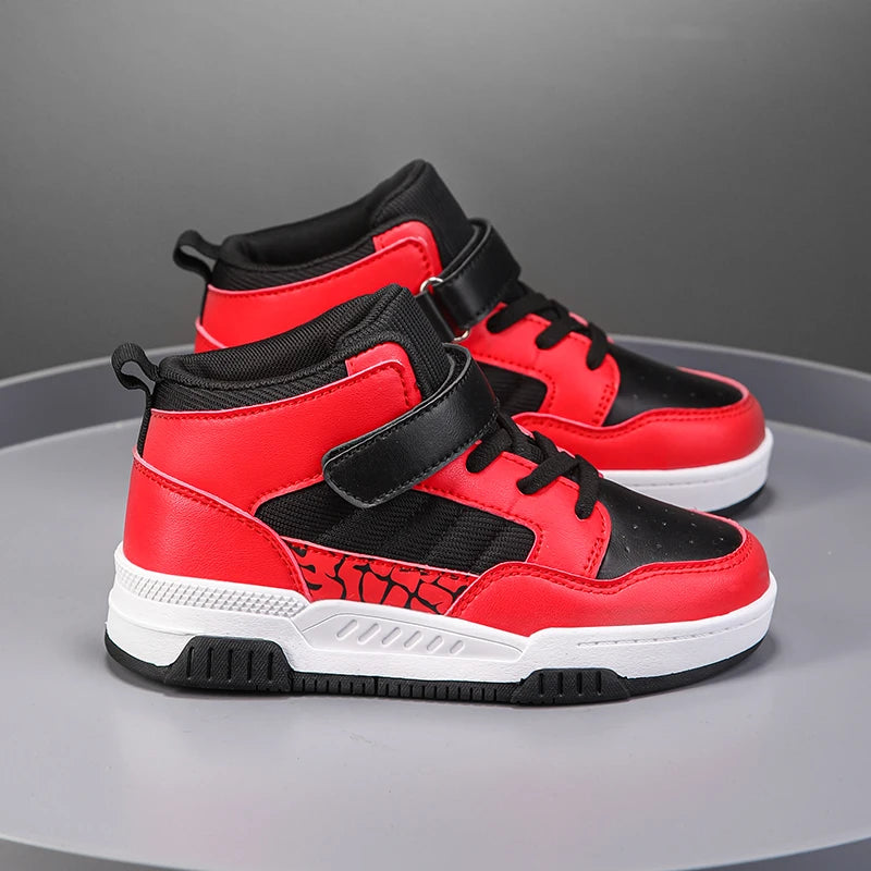 Brand Kids Board Shoes High Top Boys Girls Sneakers Leather Waterproof Non-slip Sport Shoe Children Toddler Casual Shoes 28-38