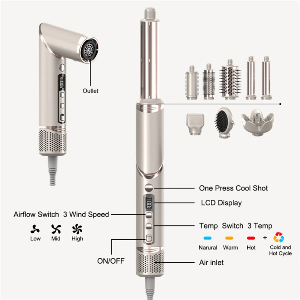 New Folding Hair Dryer Negative Ion Home Hot Air Comb Set Wind Salon Hair Styler Tool Professional Hair Dryer EU Plug,A