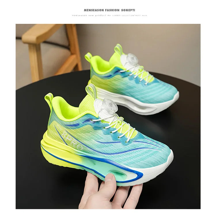 Four Season Kids Sneakers High-quality Ultra Light Anti Slip Button Up Training Shoes Comfort Girls Boys Outdoor Walk Run Shoes