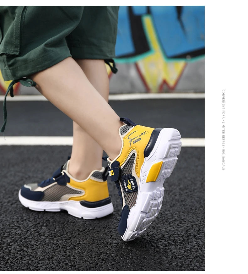Single Net Children's Shoes Boys Sneakers Summer Breathable Non-slip Surface Girls Casual Tennis Sports Running Outdoor Shoes