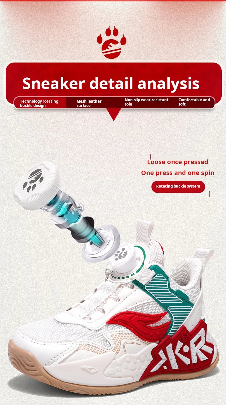 High Quality Children's Sneakers Boys Basketball Shoes Breathable Running Sports Shoes Outdoor Non-slip Kids Basket Trainers