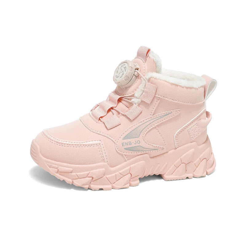 Winter Cotton Sneakers for Kids Warm Plush Ankle Boots Children Casual Hiking Sports Shoes Fashion Cotton Shoes for Boys Girls