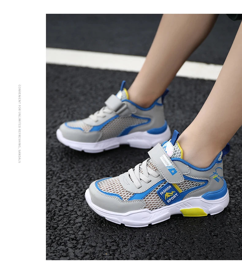 Single Net Children's Shoes Boys Sneakers Summer Breathable Non-slip Surface Girls Casual Tennis Sports Running Outdoor Shoes