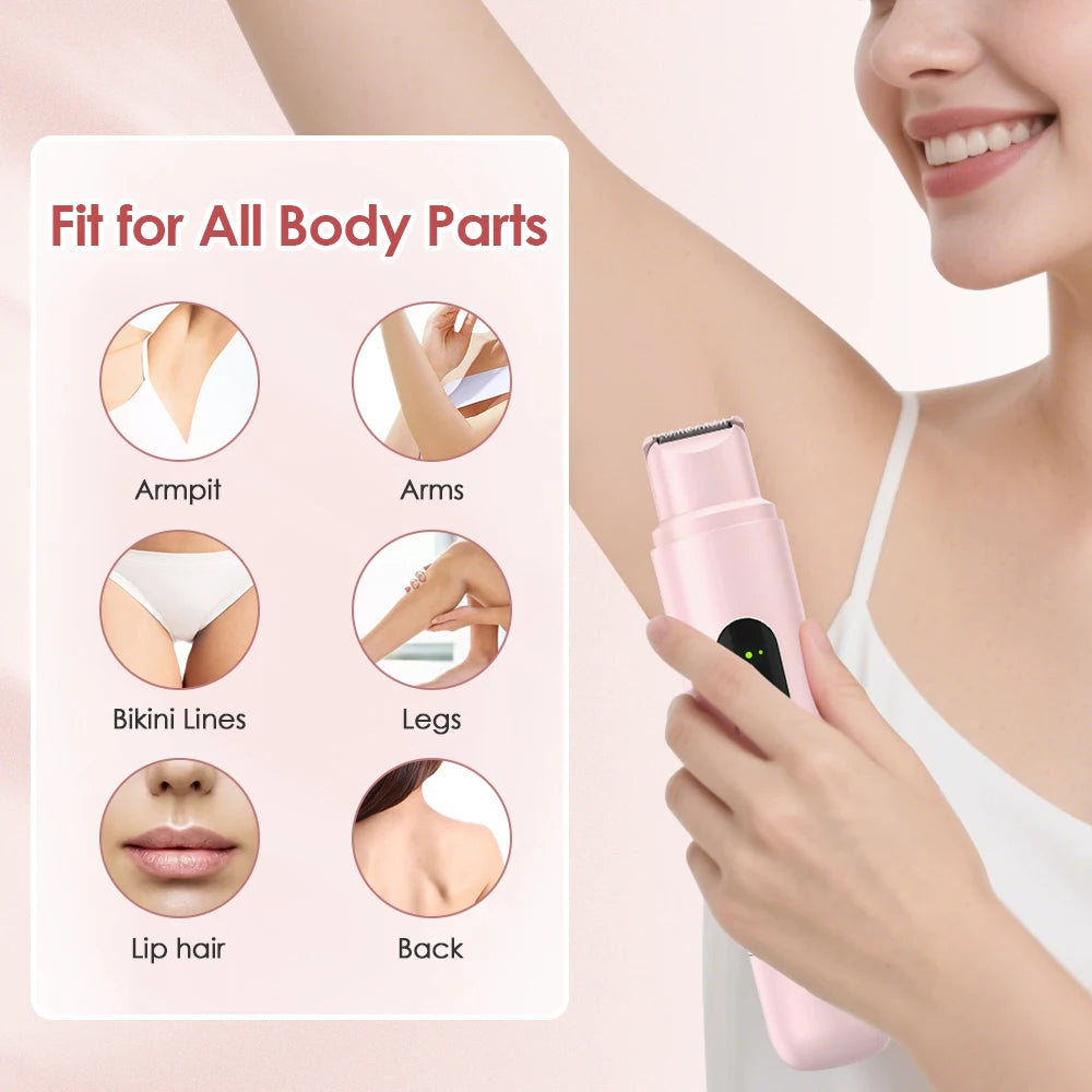 Electric Shaver for Women Wet & Dry Hair Razors 2 in 1 Double Head Dual Bikini Hair Trimmer Painless Hair Remover For Body Leg