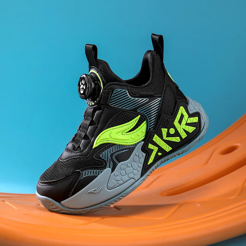 High Quality Children's Sneakers Boys Basketball Shoes Breathable Running Sports Shoes Outdoor Non-slip Kids Basket Trainers