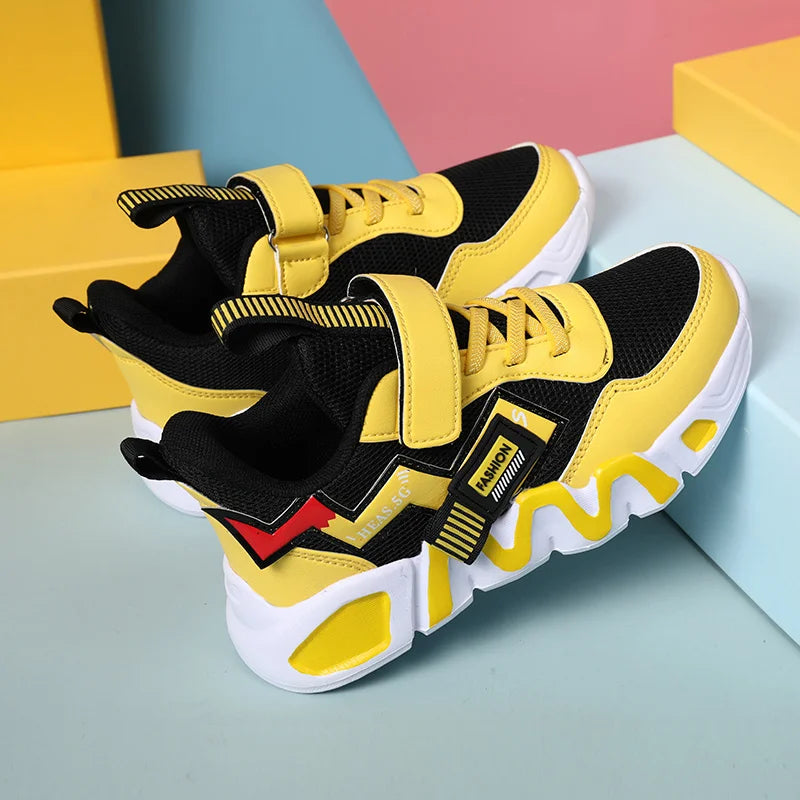 Cartoon Kids Boys Basketball Shoes Soft Sole Sneaker Outdoor Children Sports Running Shoes Non-slip Breathable Walking Sneaker