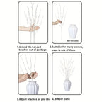 1 PC White Birch Branch Lights Battery Operated 20 LED Fairy Lights Willow Branches for Home Bedroom Inside Outdoor Decoration