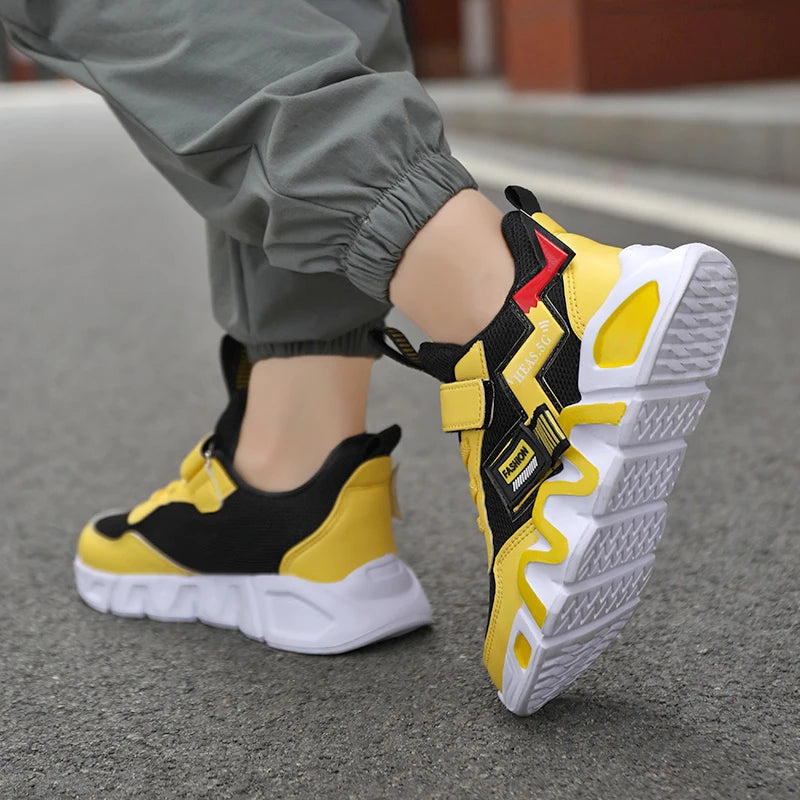 Cartoon Kids Boys Basketball Shoes Soft Sole Sneaker Outdoor Children Sports Running Shoes Non-slip Breathable Walking Sneaker