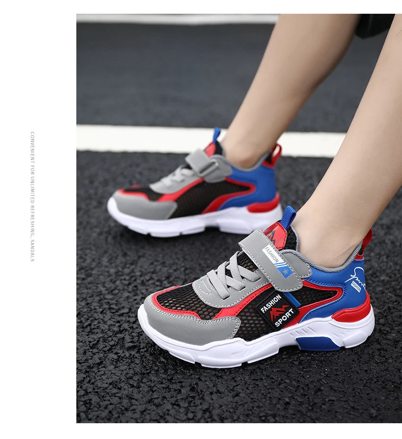 Single Net Children's Shoes Boys Sneakers Summer Breathable Non-slip Surface Girls Casual Tennis Sports Running Outdoor Shoes