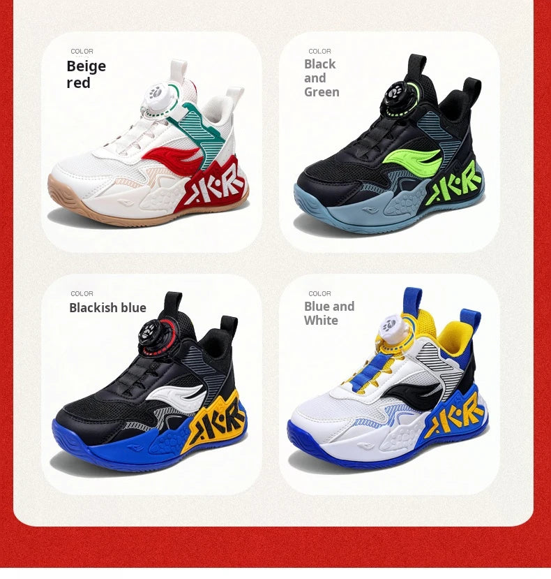 High Quality Children's Sneakers Boys Basketball Shoes Breathable Running Sports Shoes Outdoor Non-slip Kids Basket Trainers
