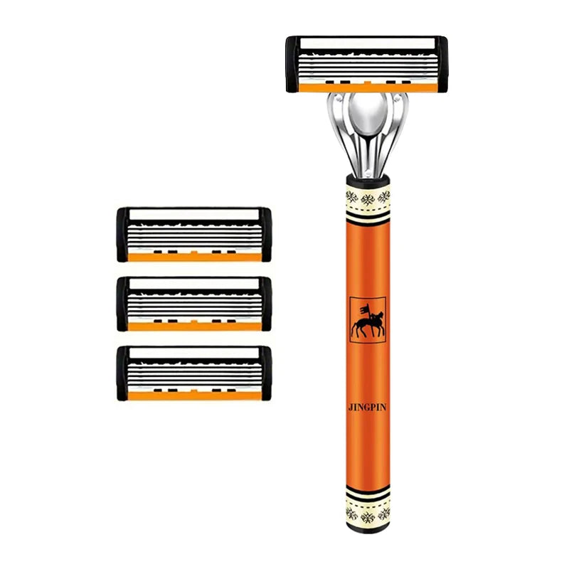 6-layer razor blade, men's stainless steel blade, classic water washed razor, sharp blade for clean shaving