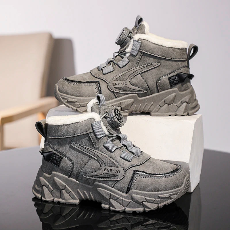 Winter Cotton Sneakers for Kids Warm Plush Ankle Boots Children Casual Hiking Sports Shoes Fashion Cotton Shoes for Boys Girls