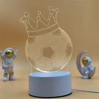 LED 3D Football Theme Table Lamp USB Plug Bedroom Bedside Creative Book Lamp Sports Enthusiasts Gift Decorative Night Light