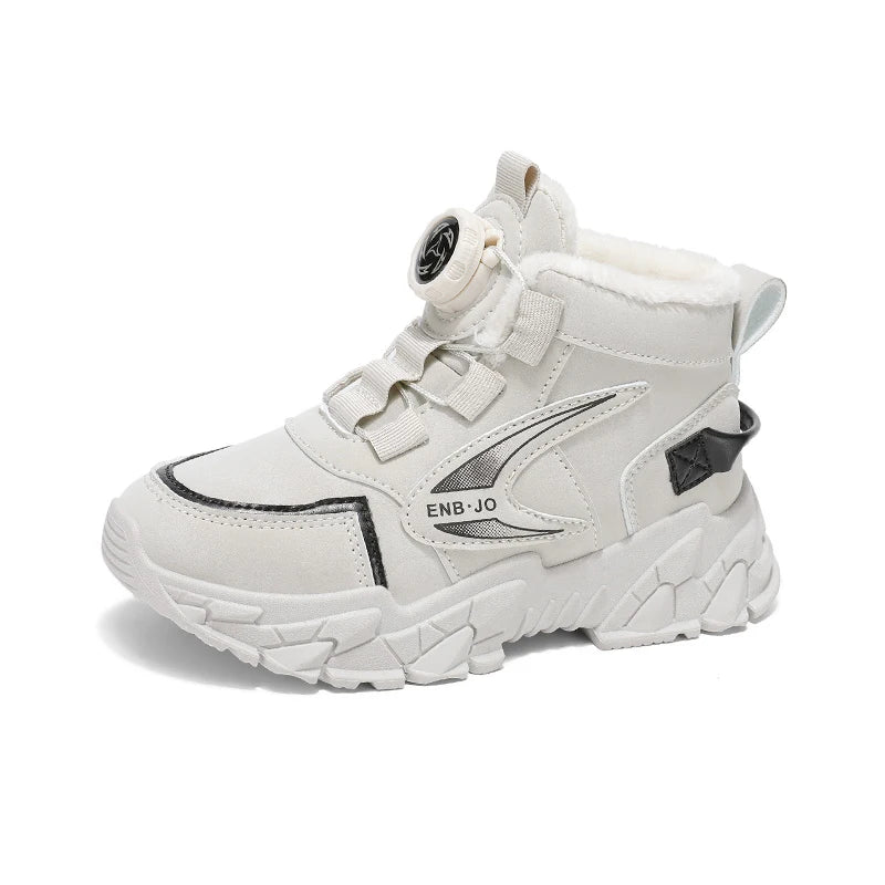 Winter Cotton Sneakers for Kids Warm Plush Ankle Boots Children Casual Hiking Sports Shoes Fashion Cotton Shoes for Boys Girls