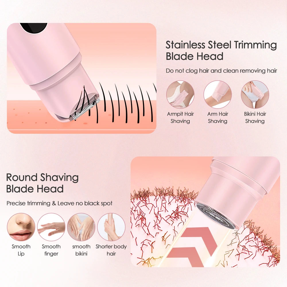 Electric Shaver for Women Wet & Dry Hair Razors 2 in 1 Double Head Dual Bikini Hair Trimmer Painless Hair Remover For Body Leg