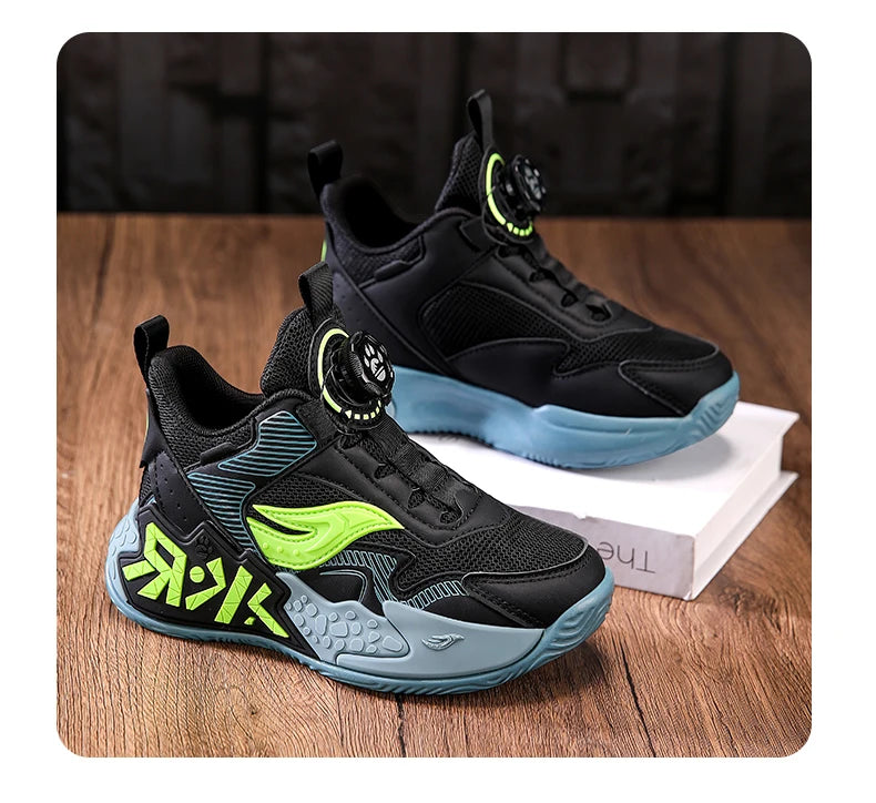 High Quality Children's Sneakers Boys Basketball Shoes Breathable Running Sports Shoes Outdoor Non-slip Kids Basket Trainers