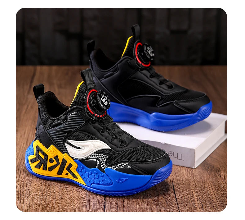 High Quality Children's Sneakers Boys Basketball Shoes Breathable Running Sports Shoes Outdoor Non-slip Kids Basket Trainers