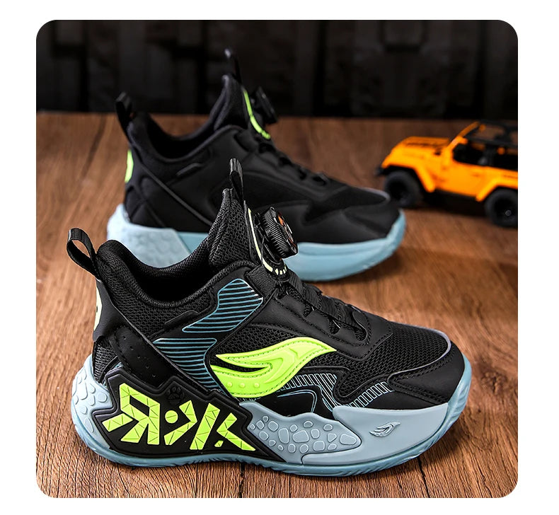 High Quality Children's Sneakers Boys Basketball Shoes Breathable Running Sports Shoes Outdoor Non-slip Kids Basket Trainers