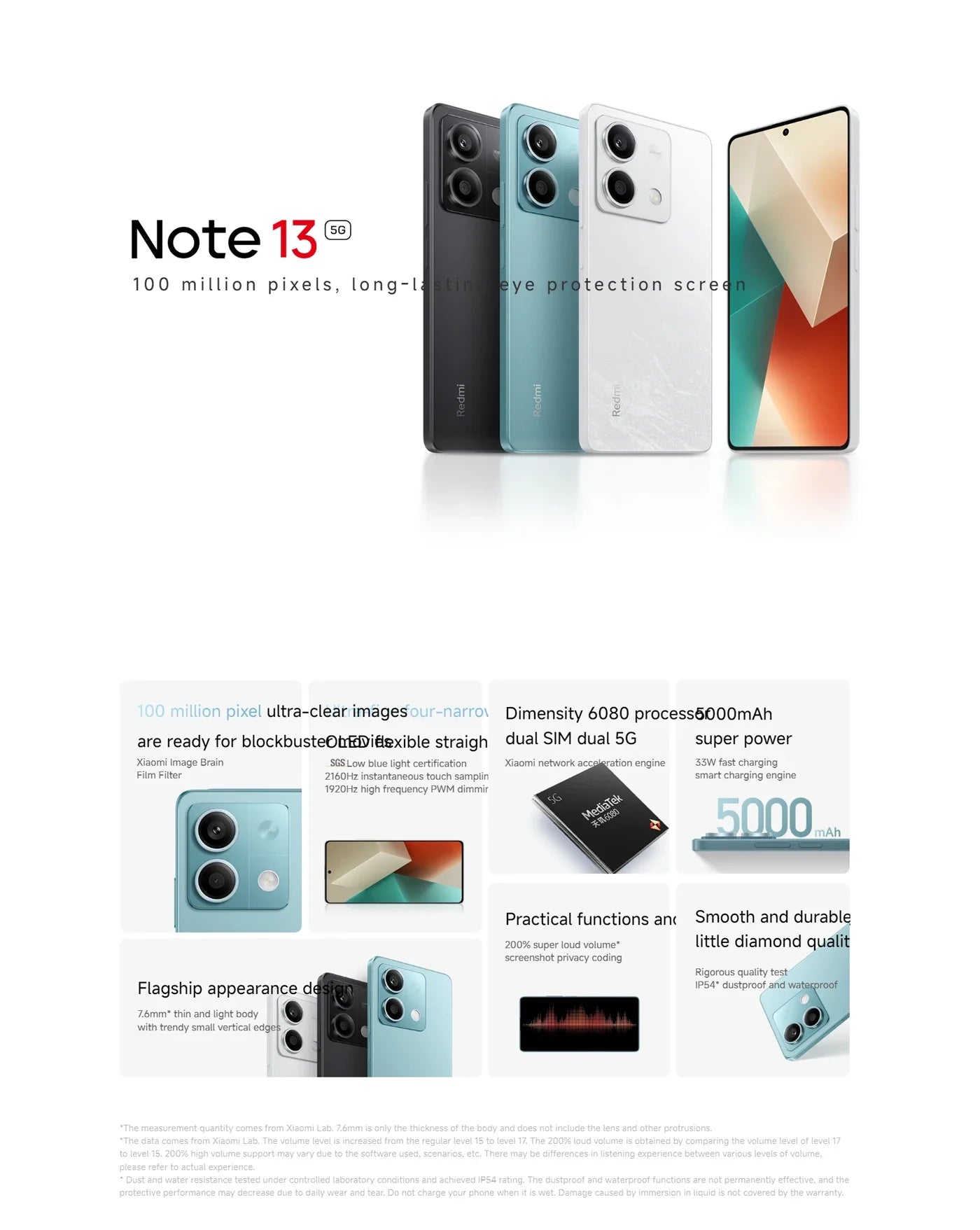 5G Smartphone Global Rom Original Xiaomi Redmi Note 13 256GB Dimensity 6080 Ultra 140Hz LCD Display 64MP Triple Camera 5000mAh