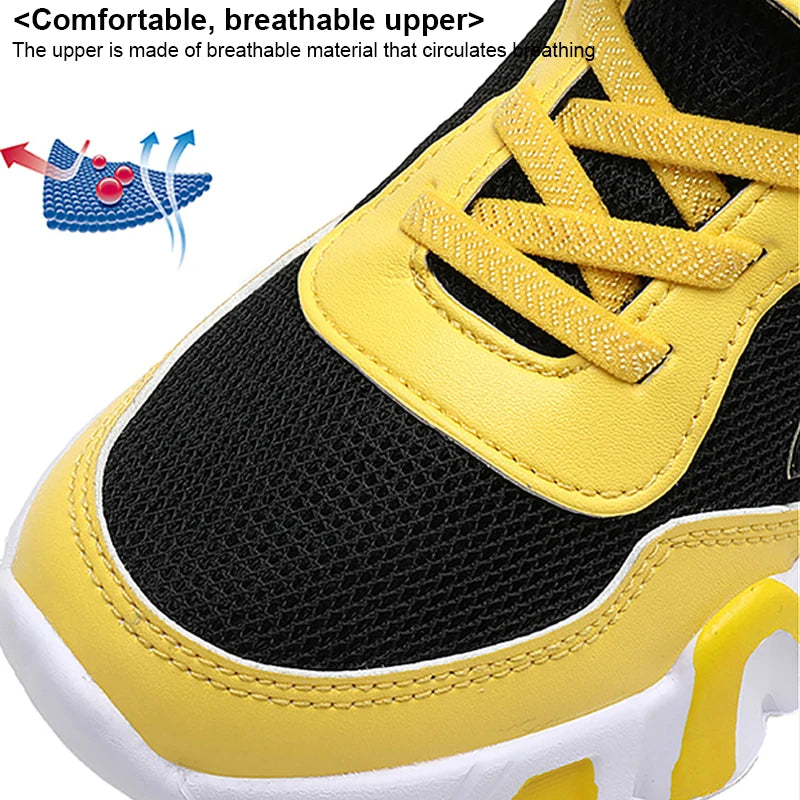 Cartoon Kids Boys Basketball Shoes Soft Sole Sneaker Outdoor Children Sports Running Shoes Non-slip Breathable Walking Sneaker