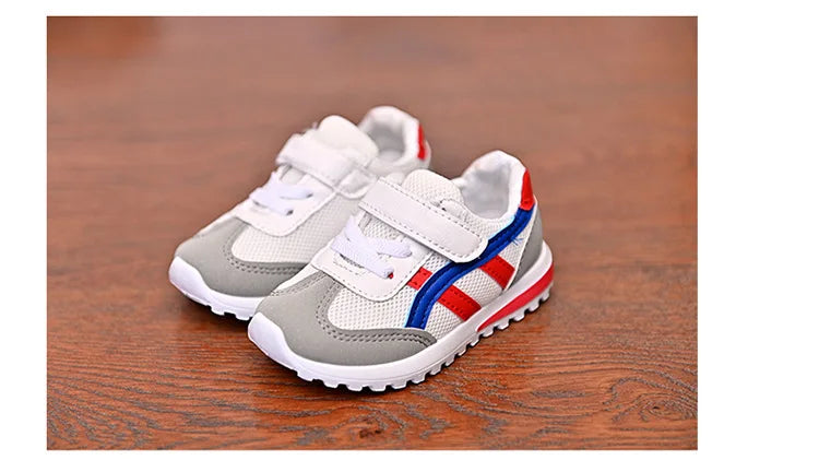 Fashion Mesh Breathable Children Sports Shoes Boys Girls Non Slip Casual Running Shoes Kids Hook and Loop Lightweight Sneakers