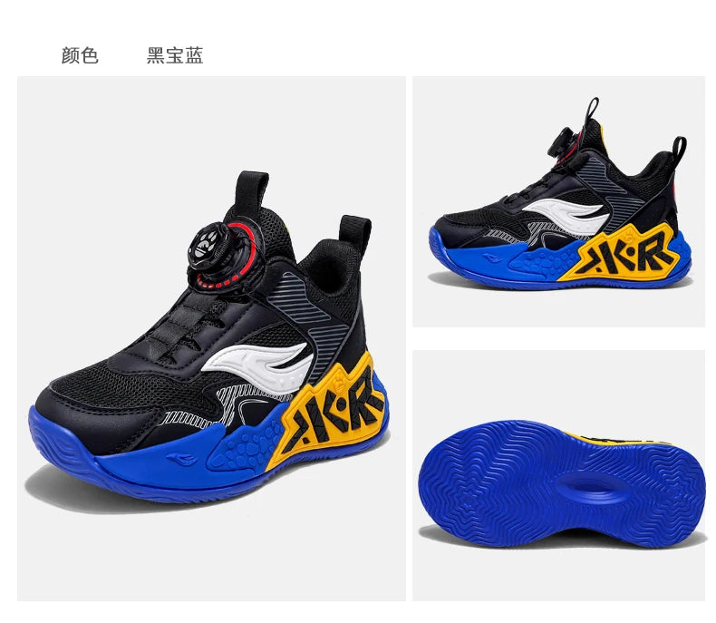 High Quality Children's Sneakers Boys Basketball Shoes Breathable Running Sports Shoes Outdoor Non-slip Kids Basket Trainers