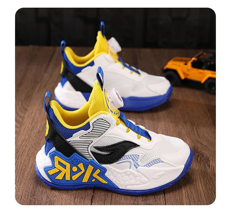 High Quality Children's Sneakers Boys Basketball Shoes Breathable Running Sports Shoes Outdoor Non-slip Kids Basket Trainers
