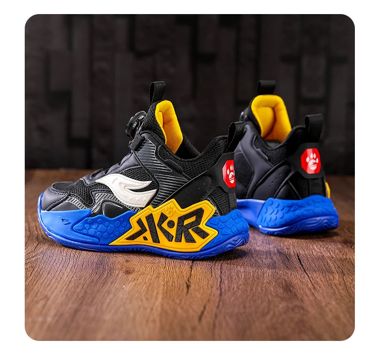 High Quality Children's Sneakers Boys Basketball Shoes Breathable Running Sports Shoes Outdoor Non-slip Kids Basket Trainers