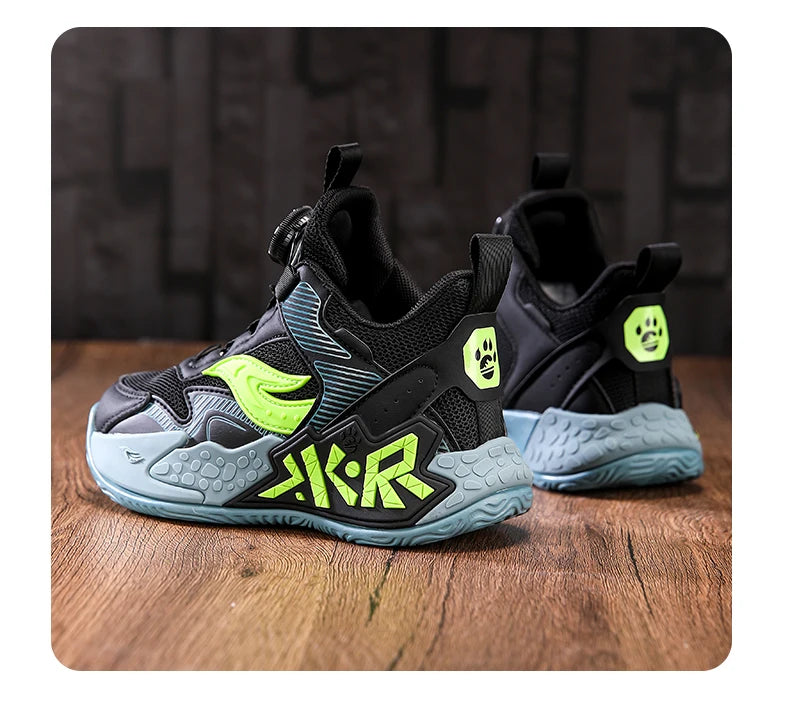 High Quality Children's Sneakers Boys Basketball Shoes Breathable Running Sports Shoes Outdoor Non-slip Kids Basket Trainers
