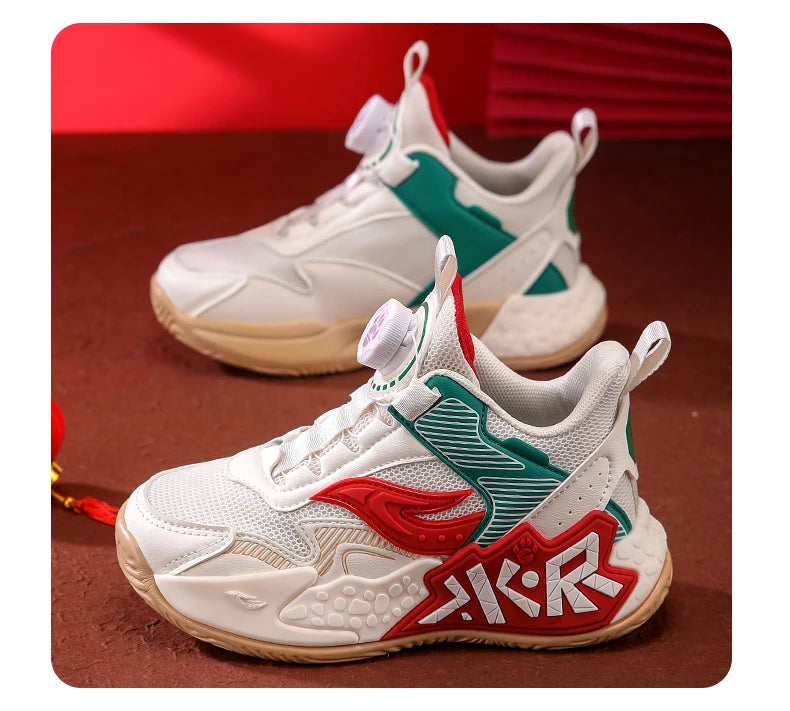 High Quality Children's Sneakers Boys Basketball Shoes Breathable Running Sports Shoes Outdoor Non-slip Kids Basket Trainers