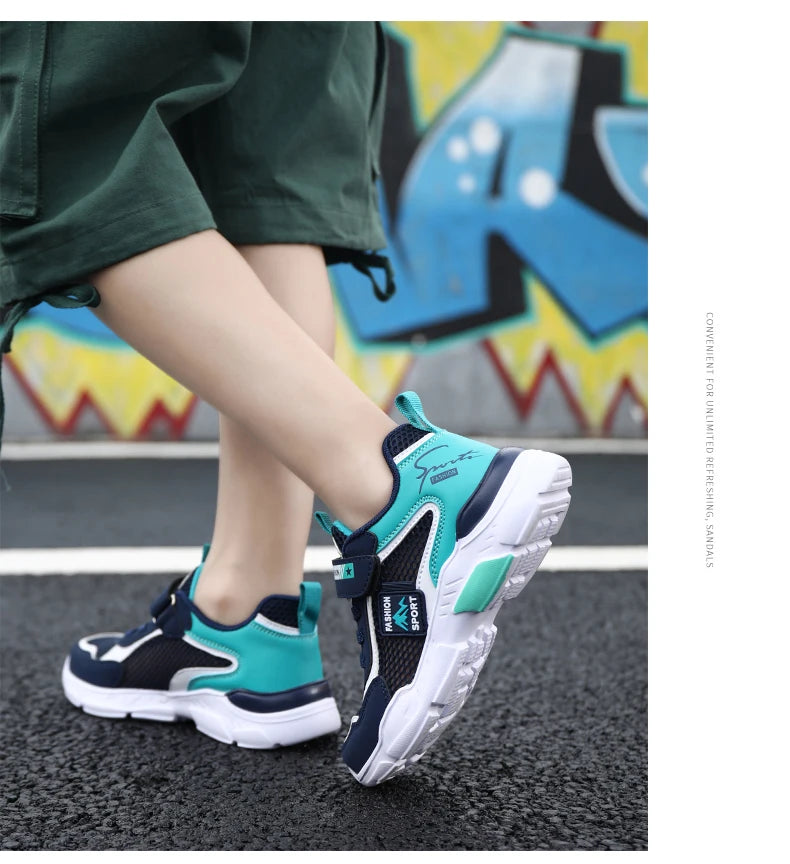 Single Net Children's Shoes Boys Sneakers Summer Breathable Non-slip Surface Girls Casual Tennis Sports Running Outdoor Shoes