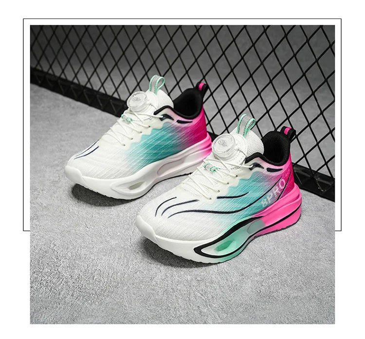 Four Season Kids Sneakers High-quality Ultra Light Anti Slip Button Up Training Shoes Comfort Girls Boys Outdoor Walk Run Shoes