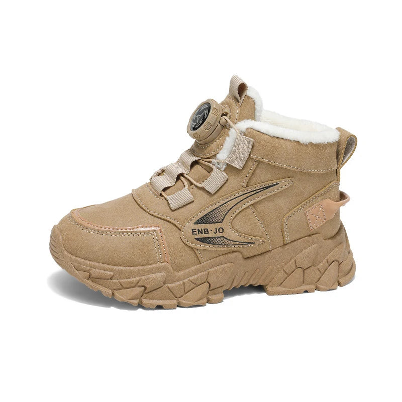 Winter Cotton Sneakers for Kids Warm Plush Ankle Boots Children Casual Hiking Sports Shoes Fashion Cotton Shoes for Boys Girls